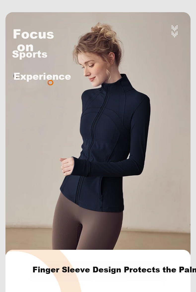 BOPRUIEY Women's Short Jacket, Spring And Summer Yoga Wear, Long-Sleeve Zip-Up Top, Skin-Friendly, Naked Feel, Slim-Fit Sports Coat for Outer Wear 7