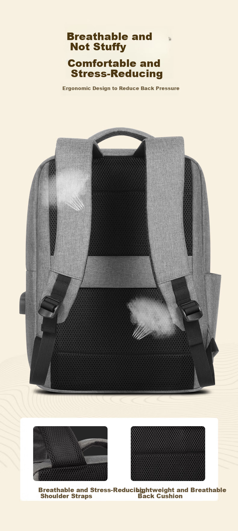 WOMT Inkless Backpack Laptop Bag Casual Commute Travel College Student Schoolbag 15.6/16 Inch 5