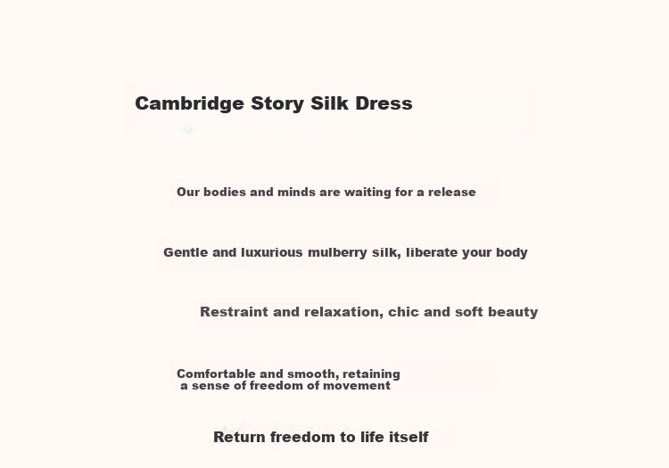 Dme [Cambridge Story] Summer Lightweight Mulberry Silk Round Neck Striped Printed Drawstring Dress for Wome 1