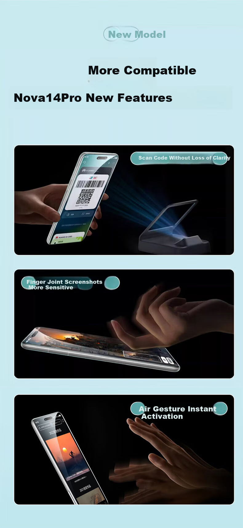 DIVI [Value Pack of 2] Screen Protector for Huawei Nova14Pro, Curved Full Coverage Soft Film for Nova14Pro, HD Anti-Fingerprint Smooth Non-Tempered Glass Film 9