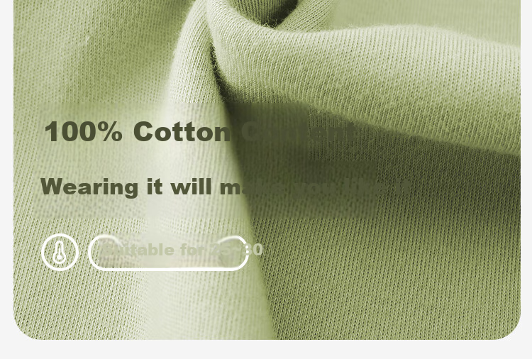 MiiOW [Anti-Mite Antibacterial Pure Cotton] Men's Pajamas, Stylish Pullover T-Shirt Loungewear Set, Green, XL 6