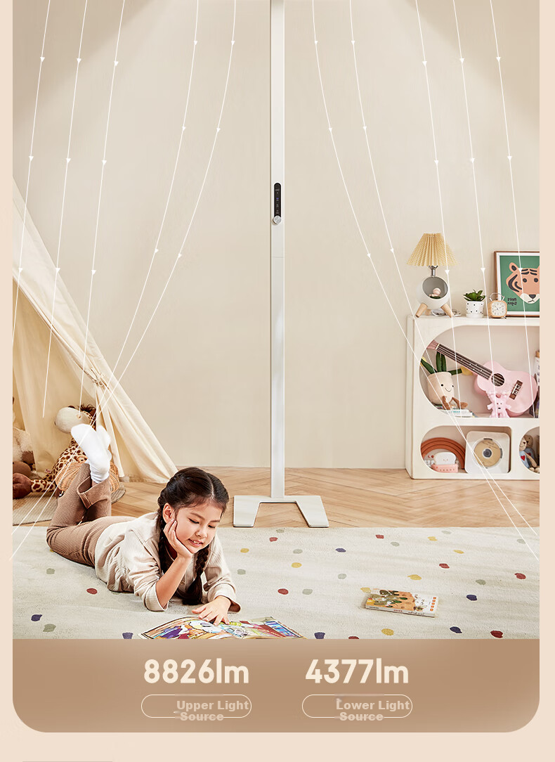 Midea Plus Floor Lamp, Eye-Protecting Standing Lamp for Children's Reading And Study, Voice-Controlled Smart Light Sensor, Large Street Lamp 12