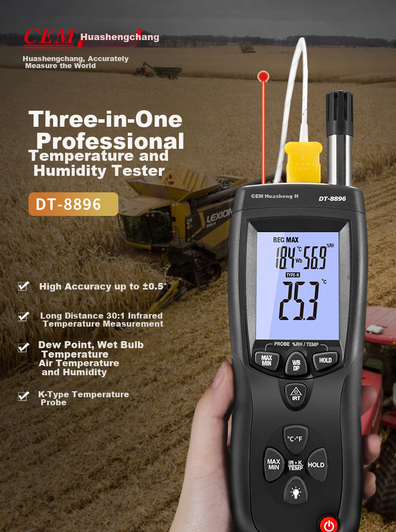 CEM DT-8896 High-Precision Industrial Professional Temperature And Humidity Detector, Environmental Air Temperature And Humidity Meter, Measuring Instrument 1