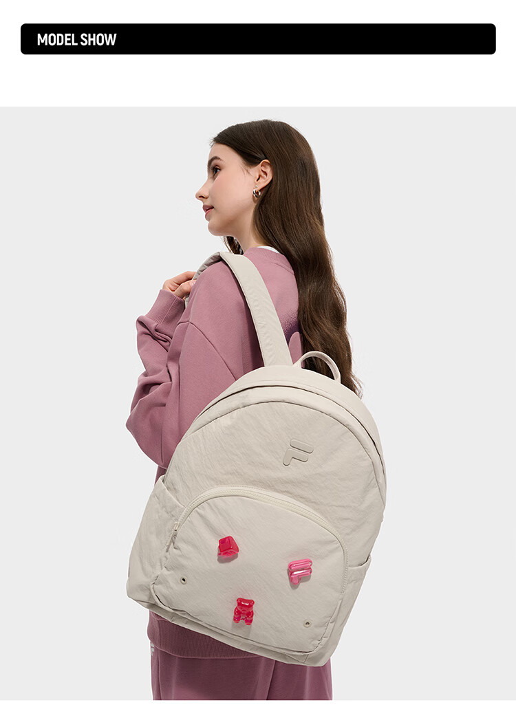 FILAFUSION FILA Trendy Women's Backpack Autumn Fun Double-Shoulder Laptop School Bag 7
