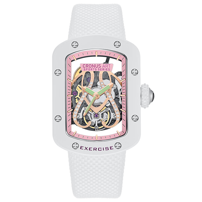 CRONUSART Kros Ladies Fully Automatic Mechanical Watch Diamond-Studded Hollow Fashion Luxury Niche Wristwatch Gift for Girlfriend
