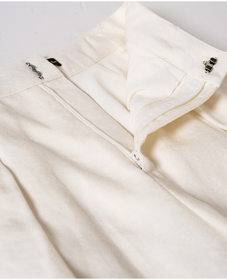 ROEYSHOUSE Women's Summer High-Waist Linen Casual Wide-Leg Pants 12289 Off-White 2XL 40
