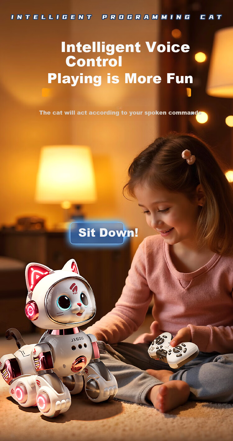 AoZhiJia Remote Control Robot Car Toy for Boys Aged 3-6 Birthday Gift Intelligent AI Robot Cat 3