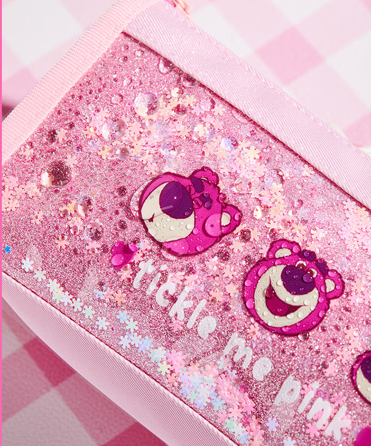 Disney Elementary School Pencil Case Large Capacity Handheld Stationery Bag High-Value Pencil Pouch Sand Flow Stationery Box Middle School Girls Study Supplies Storage Bag Graduation Gift 8