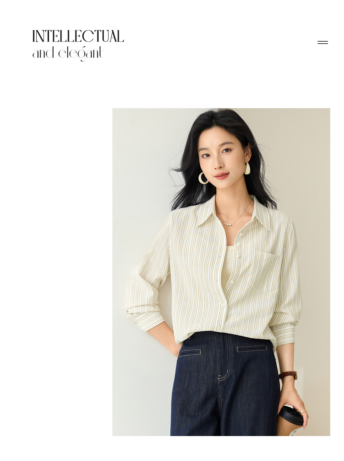 Chushen Women's Spring and Autumn Long Sleeve Shirt Fashion Vertical Striped Versatile Commuter Casual Blouse S53S021 8