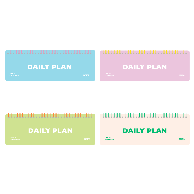 BEIFA Daily Desktop Planner High-Quality Office Study Planner Self-Discipline Check-In Schedule Baguette Weekly Planner Cream Apricot - Blank [Back to School Essential]