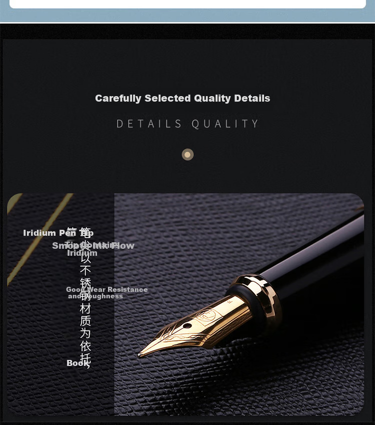 Pimio Fountain Pen Gift Box, Signature Pen Ink Set, Business Gift, Birthday Present for Men And Women, Student Calligraphy Stationery, 330 Black with Silver Clip 1