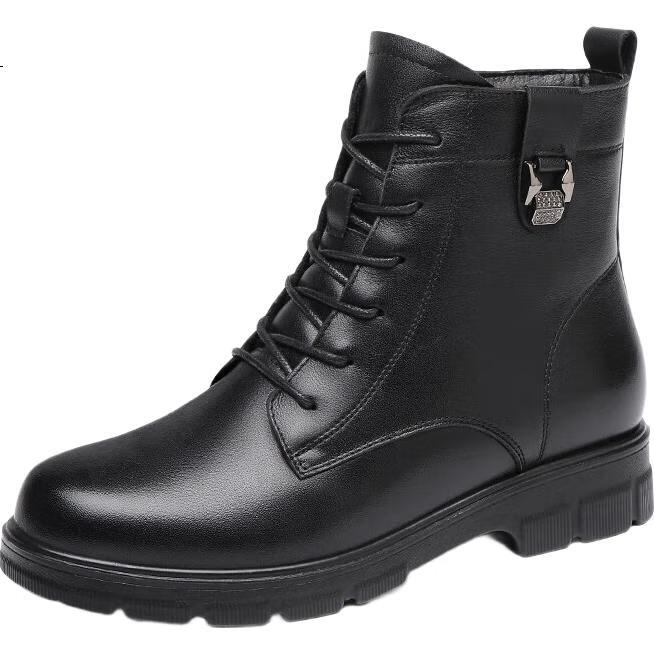 Red Dragonfly High-Top 6-Eyelet Martin Boots Women’s Fleece-Lined Warm Cotton Short Punk Style Leather Boots WTC434321C