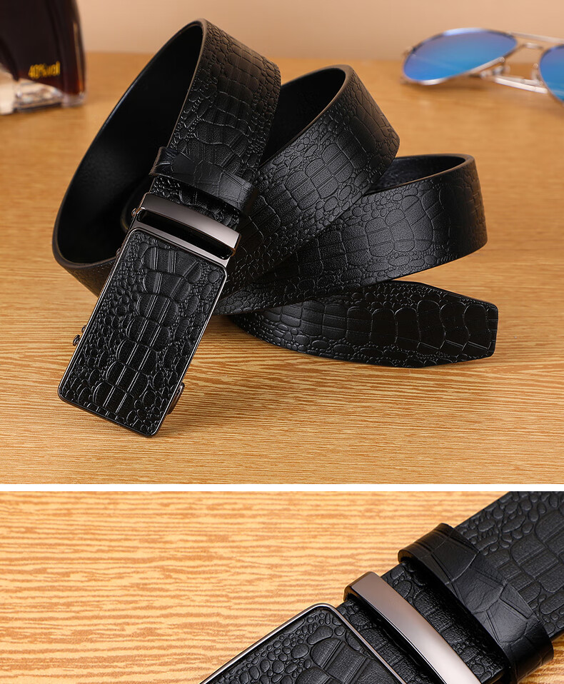 Viney Men's Belt, Top-Grain Leather, No Buckle, Automatic Waistband, Birthday Gift for Boyfriend, Husband, Father, Or Dad 5