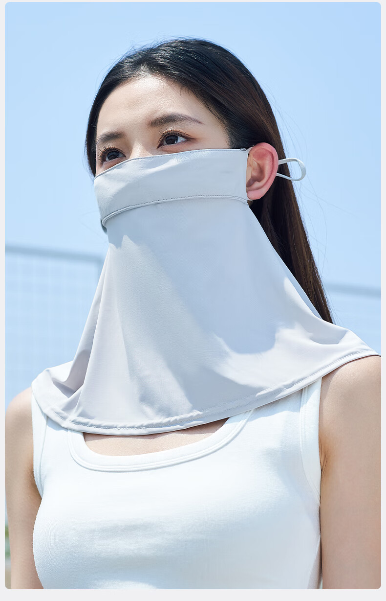 MISSION UV Ice Silk Sunscreen Face Mask for Women Summer UV Protection Sunshade Neck Guard Breathable Full Face Sun Protection Mask for Driving and Cycling 15