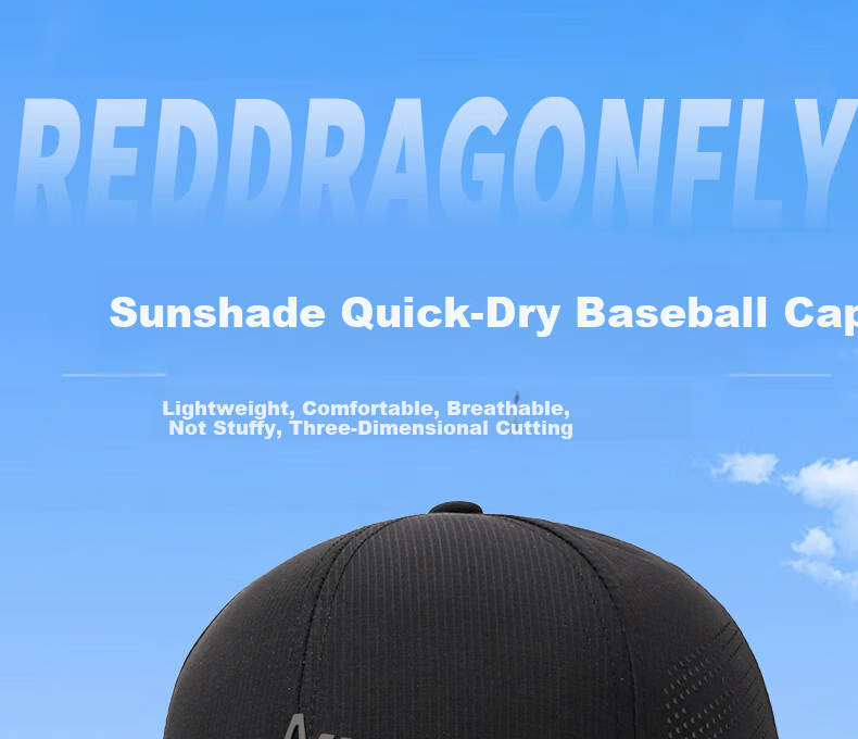 RED DRAGONFLY Baseball Cap for Men And Women, Quick-Dry Sun Protection Hat, Breathable Mesh Fishing Cap for Spring And Summer Outdoor Use 1