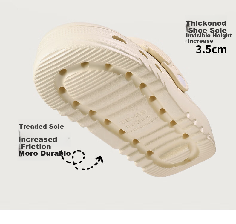 MINISO EVA Summer Unisex Hole Shoes Beach Sandals Non-Slip Soft Couple White+Light Blue Butterfly Pattern 8