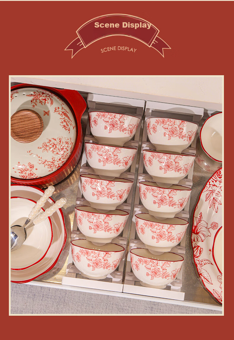 KANGMO Tableware Set, New High-Quality Wedding Gift for Home Use, Ceramic Bowls And Plates, Complete Set of Millennium 18 Pieces 12
