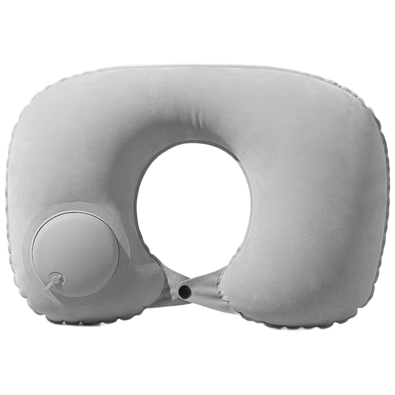 Jingxun Inflatable U-Shaped Pillow, Portable Travel Pillow for Airplane, High-Speed Rail, Sleeping Aid for Travel, Neck Pillow, Milk Silk