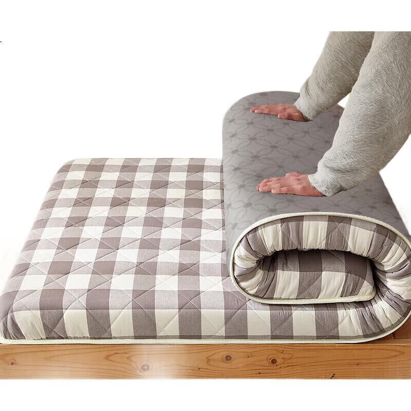 Wuyinliangpin Class A Maternity Student Dormitory Bed Cover, 80x190cm Single Bed Pad, 0.8 Meter Bed Bunk, Gray Plaid