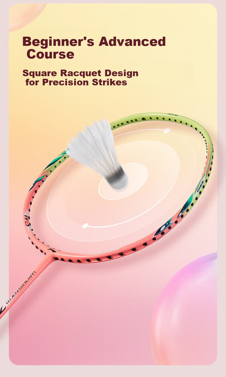 Li-Ning Badminton Racket WS72 Fluorescent Pink Ultra-Light 6U Full Carbon Single Racket Pre-Strung AYPT427-6 3