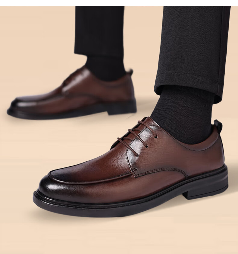 MULINSEN Men's Business Formal Leather Shoes Black Versatile Work Commuting Wedding Shoes RY9023 2
