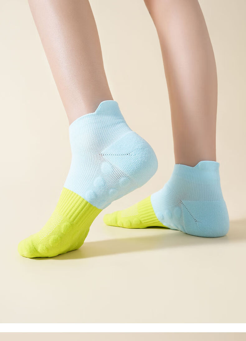 361° Sports Ankle Socks Men's Non-Slip Socks Women's Running Socks Green Blue / 4 Pairs One Size 18