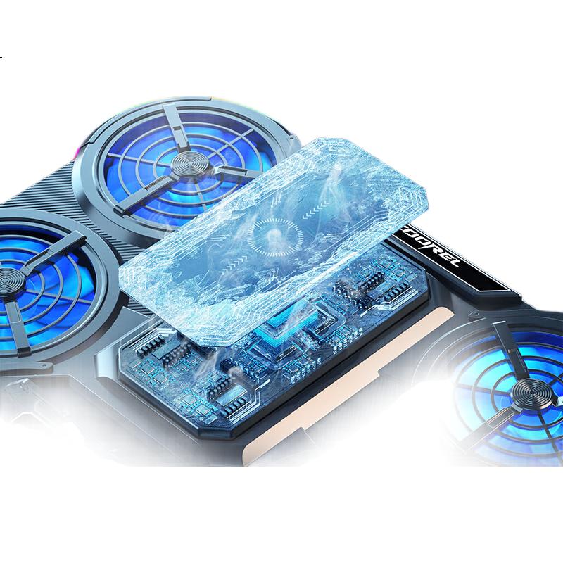 Охлаждающая подставка для ноутбука ICE COOREL Q5, полупроводниковое охлаждение, подставка для компьютера, рассеивание тепла, регулируемая скорость с RGB-подсветкой