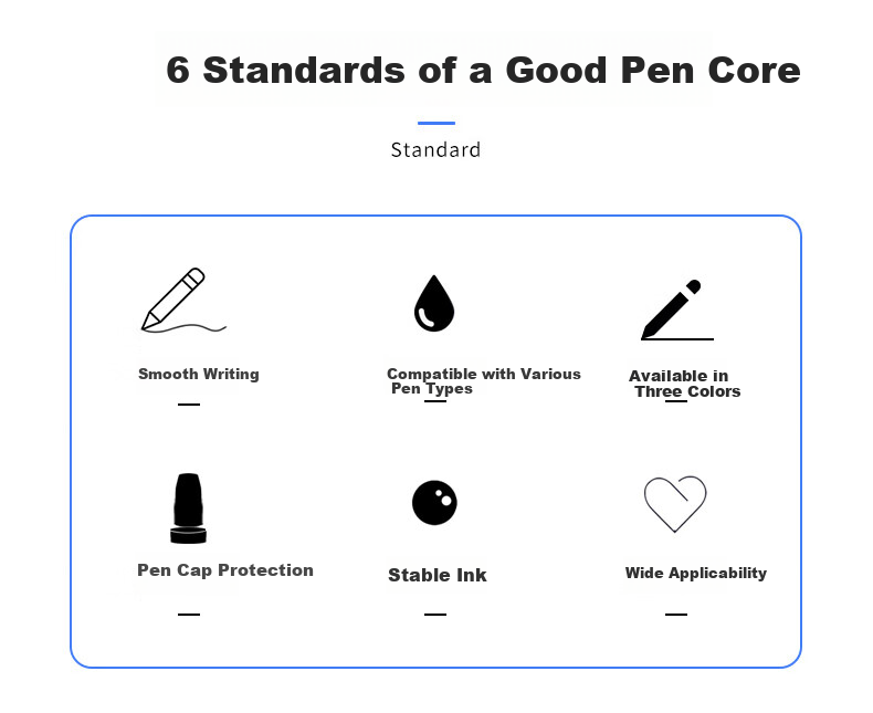 BAOKE PS2410 Retractable Gel Pen Refills, Ink Pen Signature Pen Refills 0.5mm Black 20 Pieces/box 1