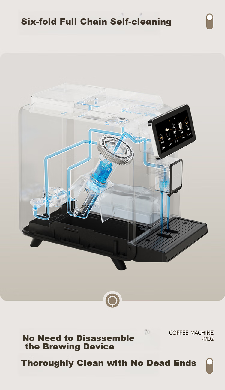Dr.coffee M02 Home Coffee Machine, Fully Automatic, Compact, All-In Grinding And Brewing, Hot And Cold Dual Extraction, One-Button Fresh Cold Brew, Smart Control with Large Screen, Self-Cleaning Whole Chai 13