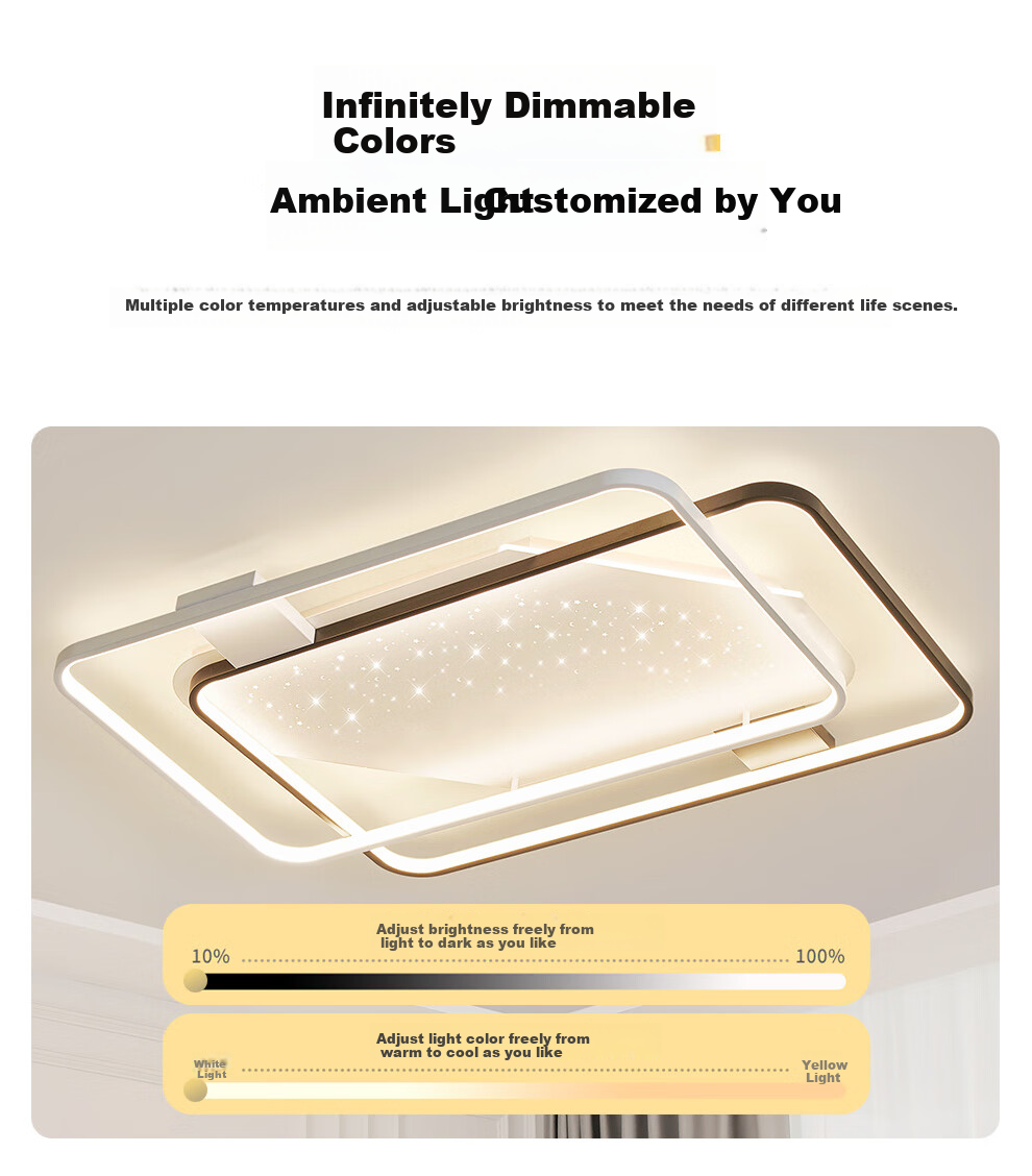 NVC Living Room Ceiling Light Set, Modern Zhongshan Simple Nordic Creative Starry Atmosphere Starlight Shower with Installation Included 4