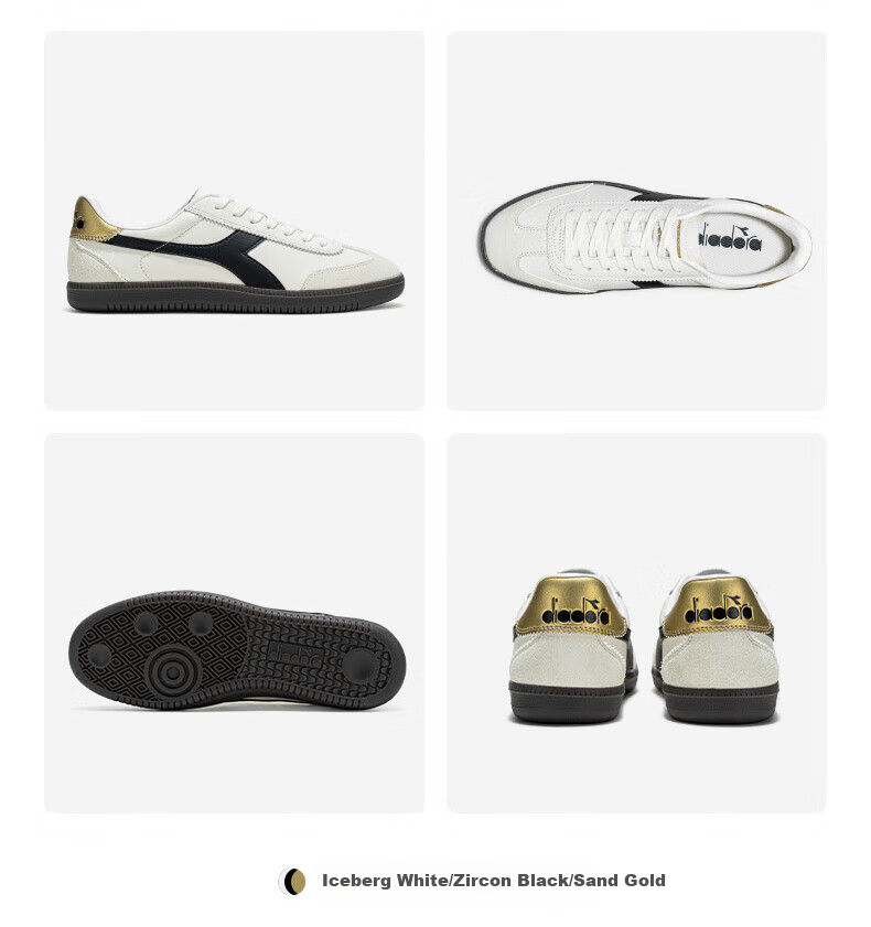 Diadora Men's And Women's Casual Shoes Saunter OG White/black/gold 42.5 24