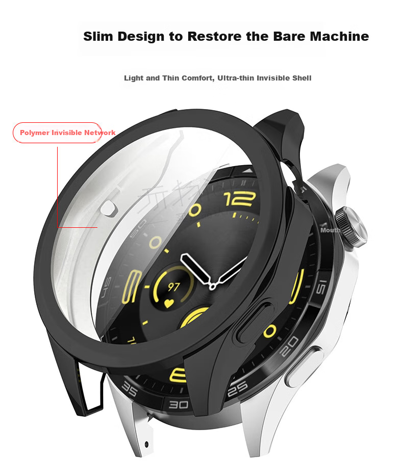 Watchbond Protective Case for Huawei Watch GT5, 46mm Men's TPU Soft Shell, Topaz Blue Transparent Cover, Full Protection TPU Electroplated Protective Film, Scratch-Resistant And Shockproof Watch Accessory 4