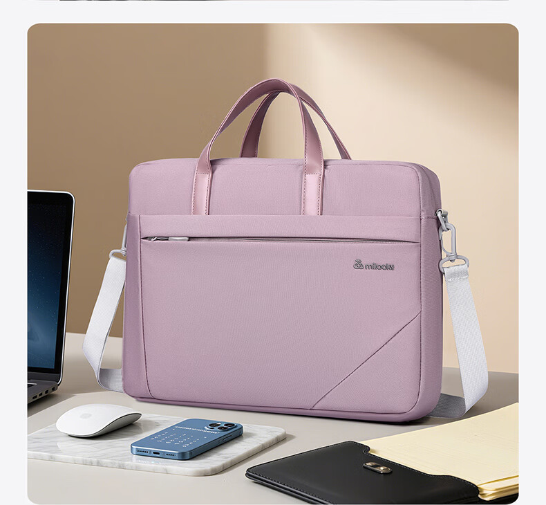 Milooky Laptop Bag Handheld and Shoulder 15-16 Inch High-Style for Women Suitable for Apple Huawei Business Bag 10