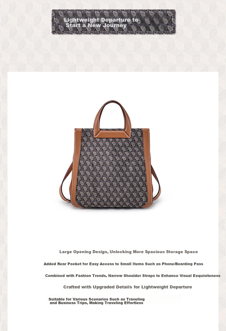 DISSONA Women's Handbag, Monogram Shoulder Bag, Tote Bag, Commuter Bag, Foldable Bag, Monogram Color 3