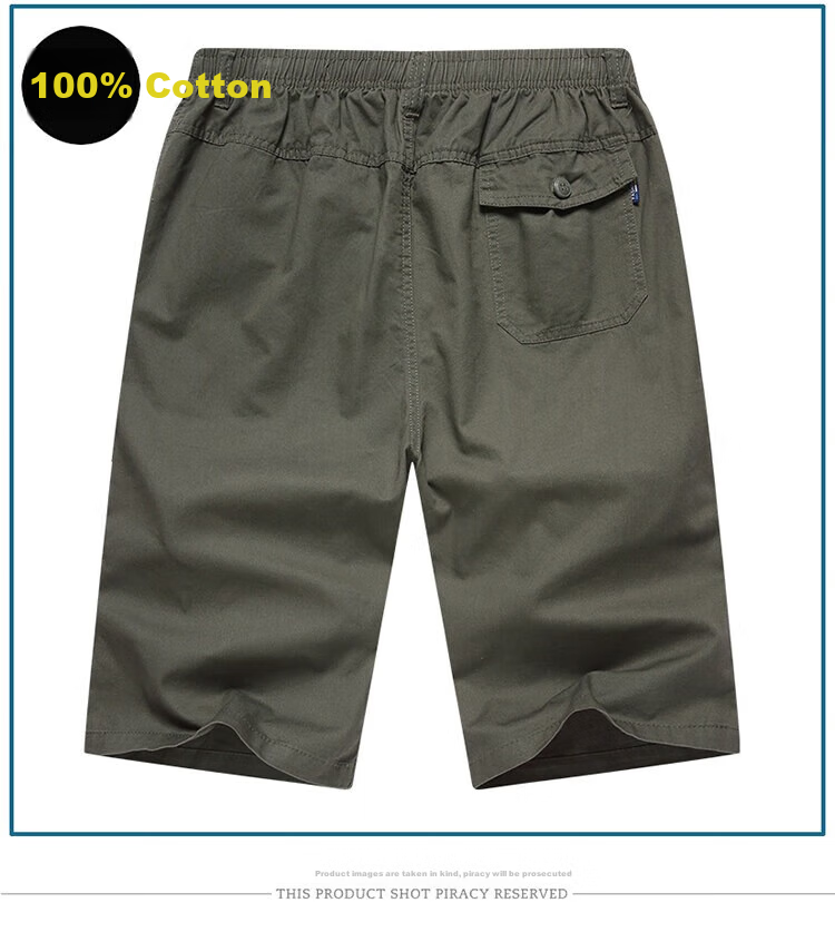JEEP SPIRIT Men's Summer Loose Fit Seven-Point Shorts Casual Outdoor Sports Breathable Pants Military Green 4XL 2