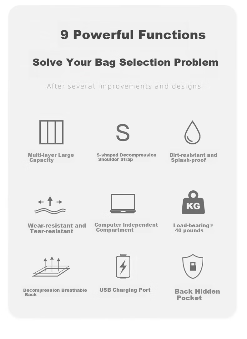 BRINCH Laptop Backpack 17/17.3 Inch Business Travel Large Capacity Shockproof Suitable for Apple Huawei Laptops 2