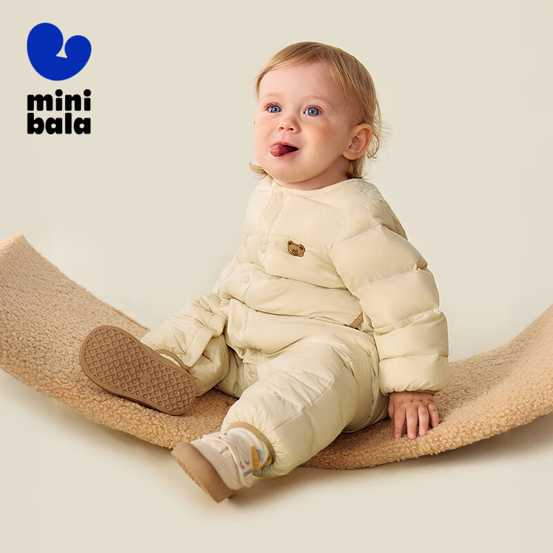 Minibala Bala [Three-proof] Children's Down One-piece Suit Baby Clothes Warm Romper 2025 New Model