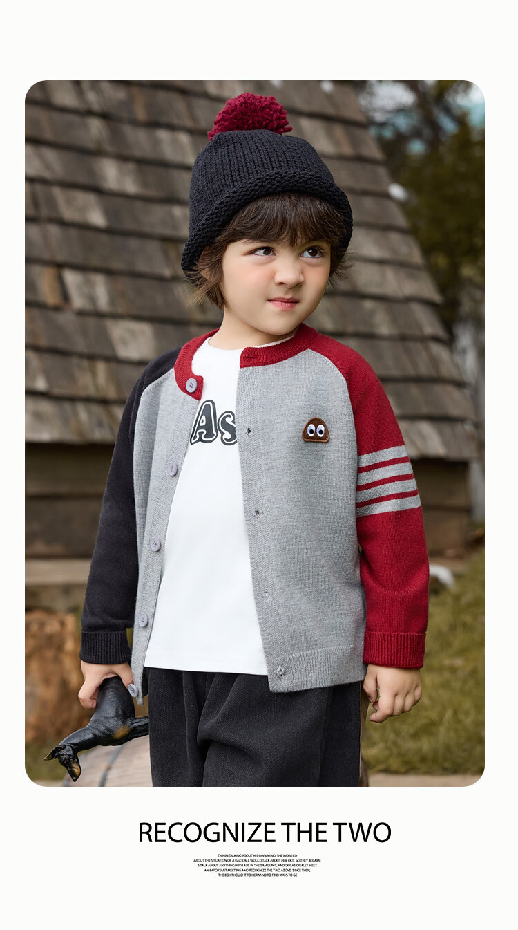 ASK JUNIOR Academy Style Children's Long Sleeve Sweater 25 Autumn Toddler Colorblock Fleece Yarn Knit Cardigan Boys Sweater 13