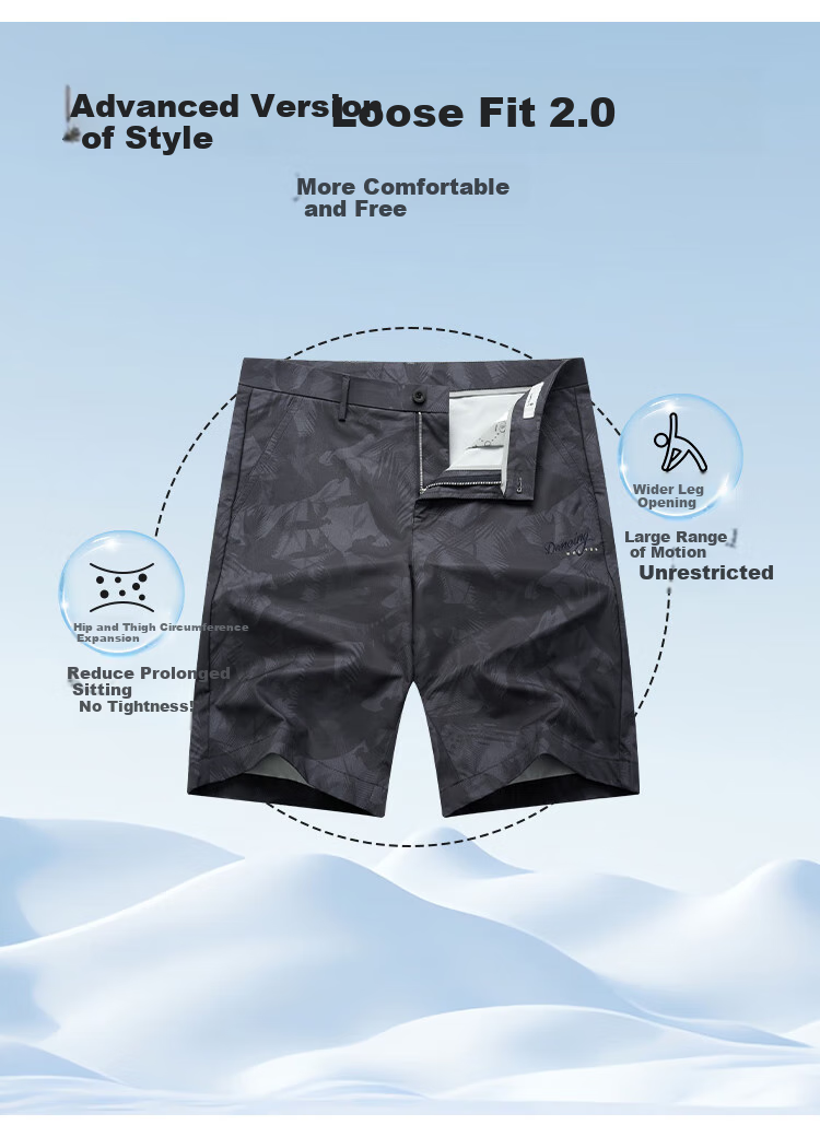 DANCING WOLVES [National Trend All-Over Print] Summer Quality Dark Pattern All-Over Print Loose Breathable Casual Shorts for Men, 102 Dark Blue, Size 32 2