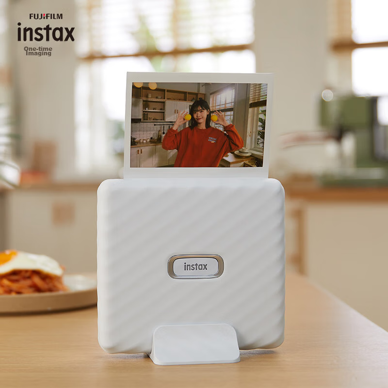 INSTAX Fuji INSTAX Link WIDE Instant Camera, Smartphone Photo Printer in Smoky White, for Students And Home Use, Wide-Format Double Pack Photo Paper Set