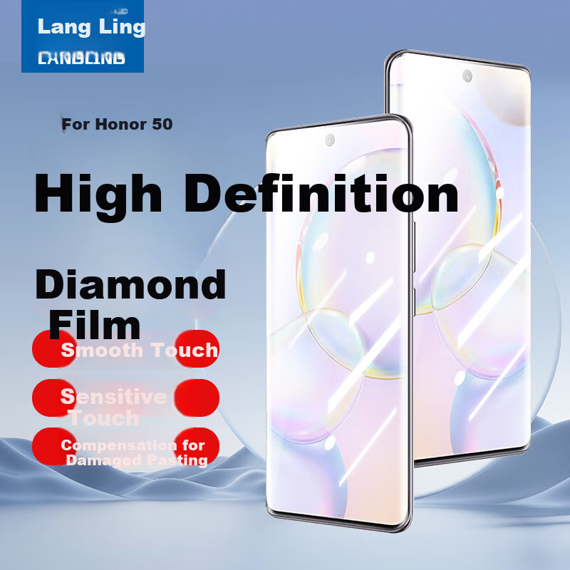 LANGLING Tempered Glass Screen Protector for Honor 50, Huawei Nova 9/nova 8/V40 Luxury Edition Phone Film, Full Coverage High Definition Glass Anti-Drop Wear-Resistant Anti-Fingerprint Front Film