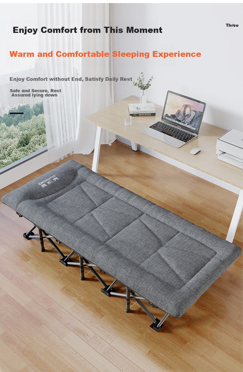 Okeefe Folding Bed, Single Bed, Office Nap Bed, Lounge Chair, Accompanying Care Simple Bed, Portable Camping Bed - 14 Feet 4