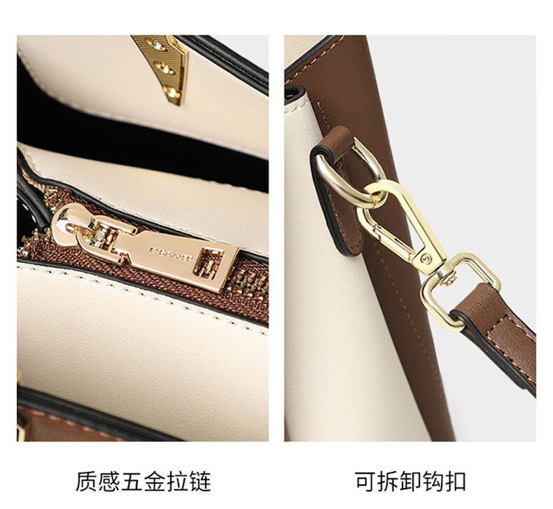 C.BANNER Women's Handbag, Cowhide Leather, Large Capacity, Tote Bag, Shoulder Crossbody, Light Luxury Brand, Birthday Gift for Girlfriend on May 20 3