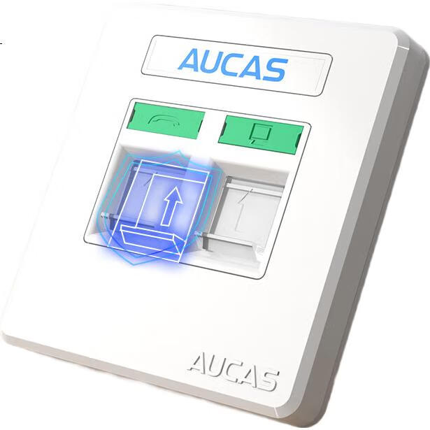 Панель для компьютерной розетки AUCAS Universal Ultra-Five/six/seven, усиленная, 86-типовая, с сетевым портом, подходит для информационного модуля телефона, без модуля, белая, ACFP02