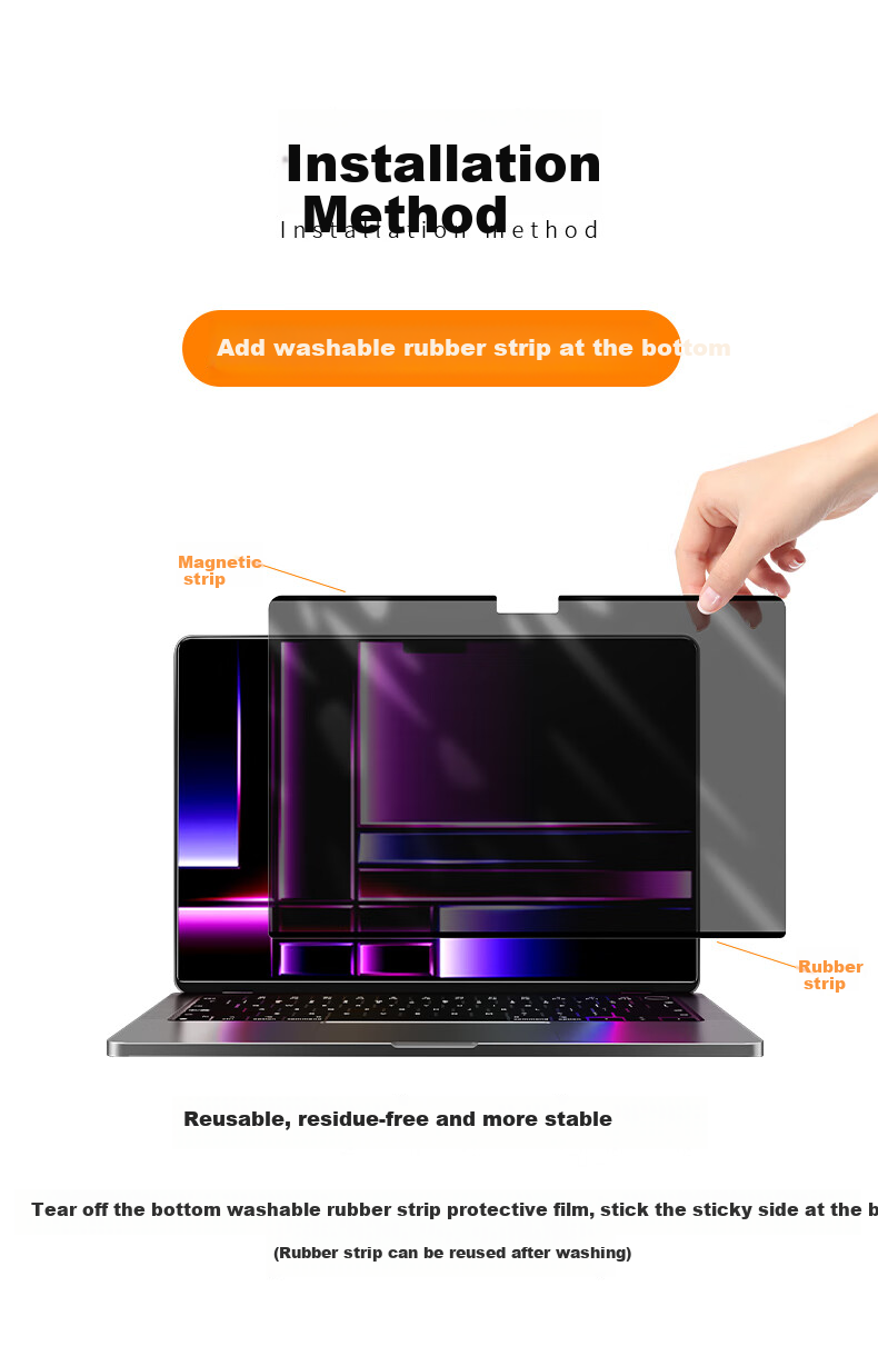 Jiasu Apple MacBook Air 13.3-Inch M1 Magnetic Anti-Glare Screen Protector [A2179/A2337], 2020 Model Laptop Detachable Magnetic Privacy Anti-Peeping Film 9