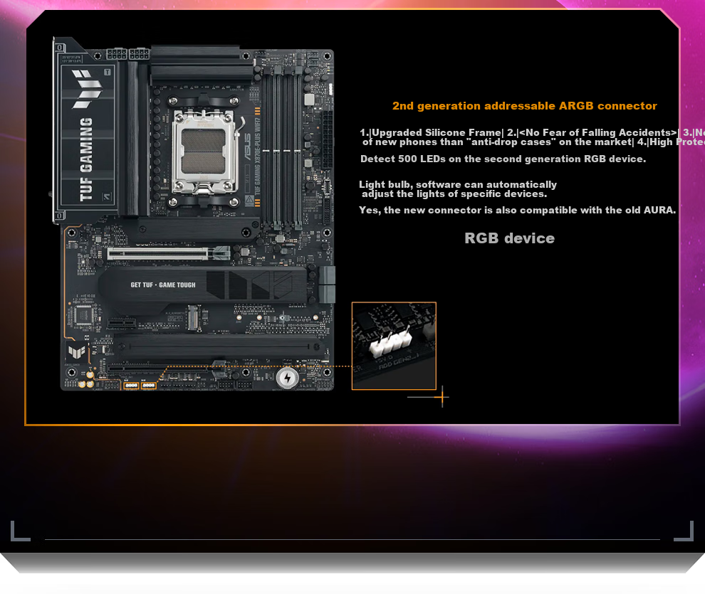 ASUS TUF GAMING X870E-PLUS WIFI7 Motherboard Supports CPU 9850X3D/9950X3D/9800X3D (AMD X870/socket AM5) 21