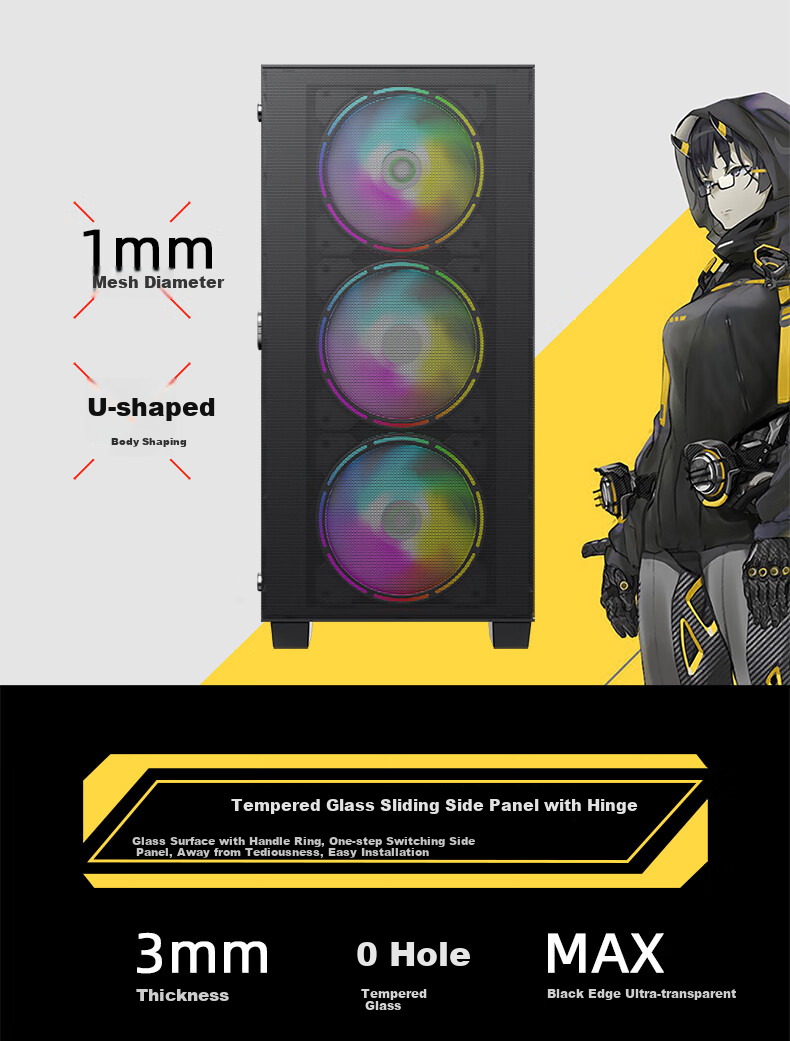 GAMEMAX Titan Giant 2 Full Tower Silent Desktop Computer Tower EATX/soundproof Noise Reduction Plate/water Cooling/360mm Water Cooling Can Only Fit 1 Optical Drive/multi-Bay Gaming Case 4