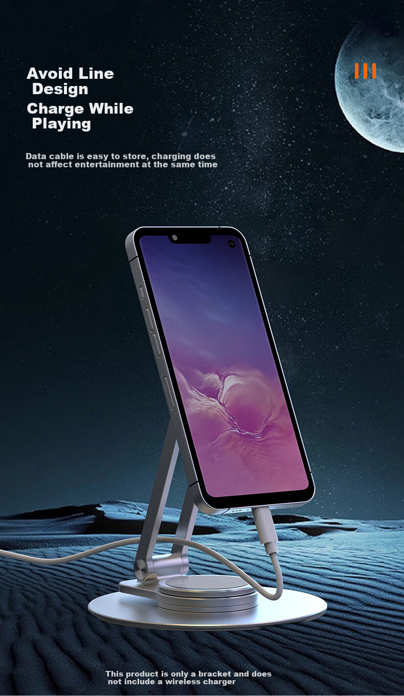 GDGO New Magnetic Phone Stand with Strong Suction, Desktop Vertical Portable MagSafe Double Folding Storage Lazy Multifunctional Rotating Stand Suitable for Apple, Huawei, Xiaomi Tablets 5