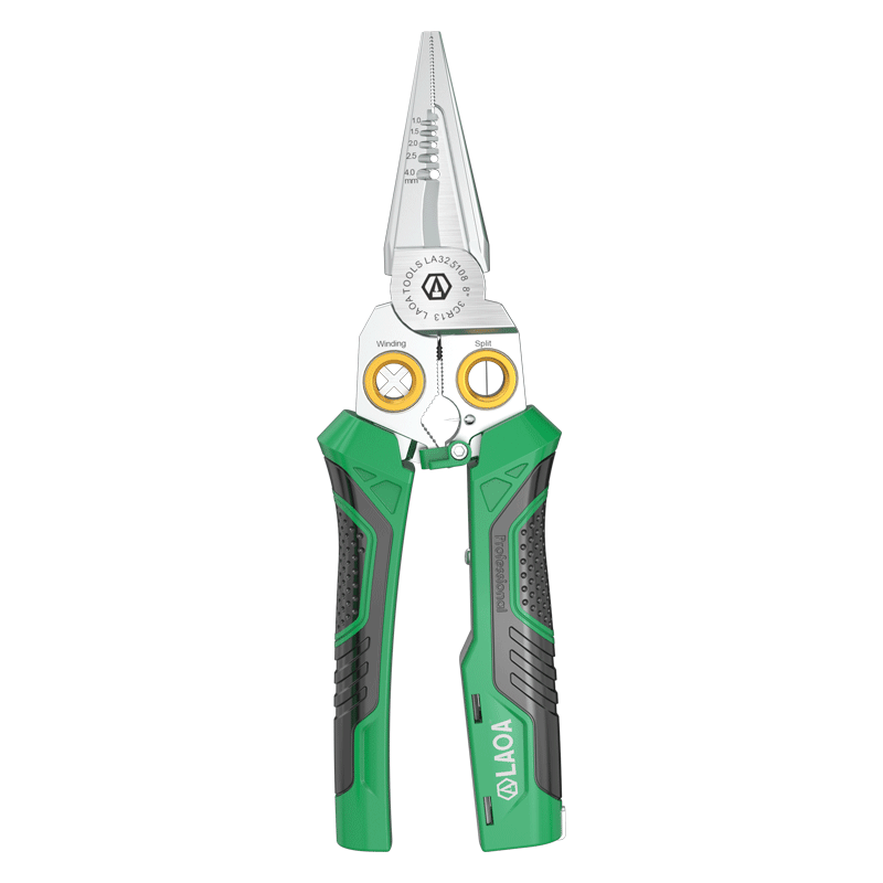 LAOA Lao A Lithium Battery Wire Stripper 8-In Electrician's Special Pliers with Voltage Tester Stainless Steel Wire Cutter Needle-Nose Pliers LA325108