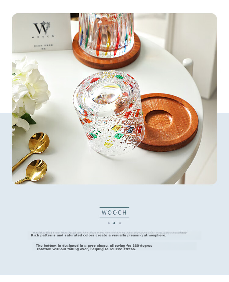 WOOCH [Mid-Autumn Festival Gift] Rotating Glass Cups, Wedding Couple Glasses Gift Box Set, Couples Housewarming Gift for Newlyweds 7